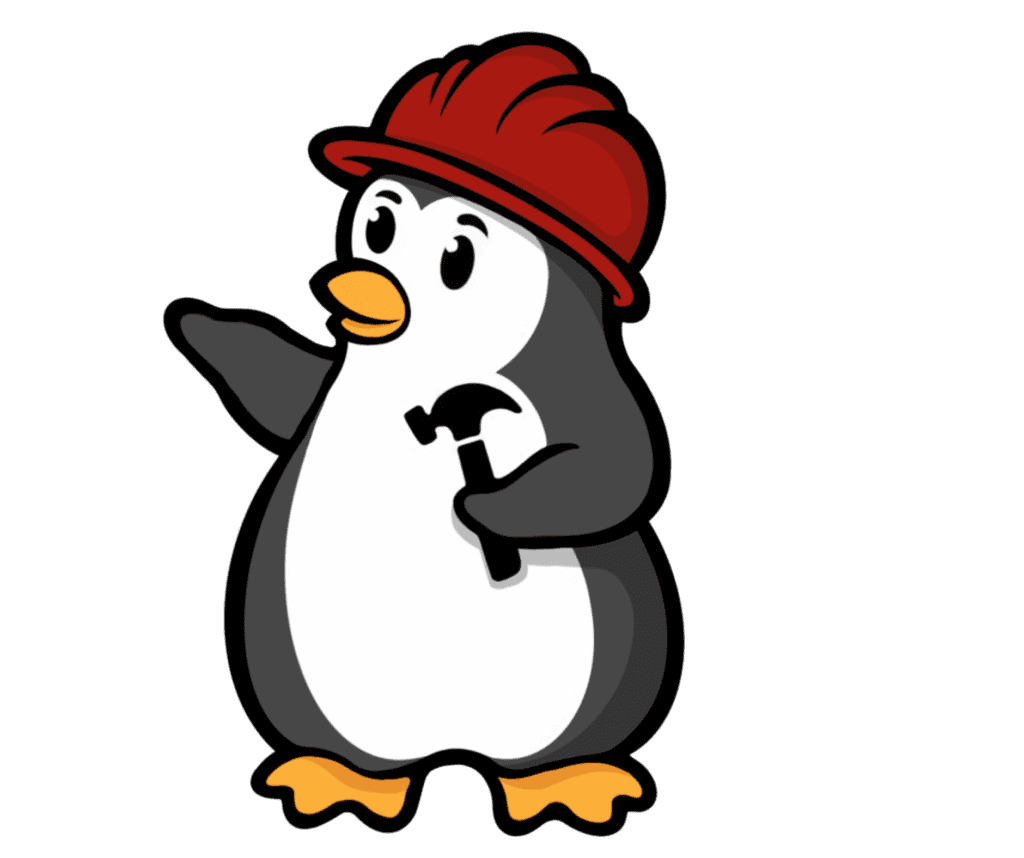 Right-side placement of the Penguin Garage Doors logo, trusted garage door repair experts based in Thornhill